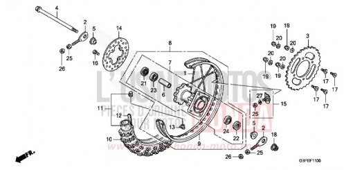 REAR WHEEL CR85RB7 de 2007